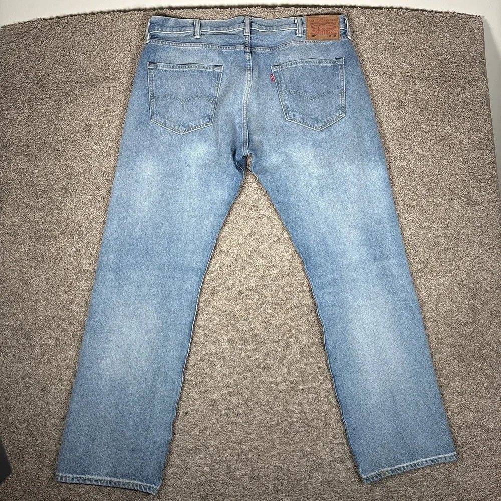 Levi's 501 Original‎ Fit Button Fly Light Wash Denim Jeans Men's W38 L30 Faded
